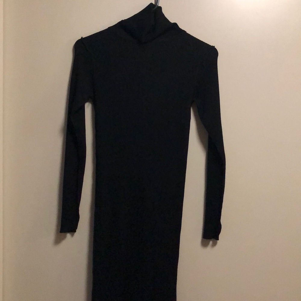 Knitted turtleneck sweater dress